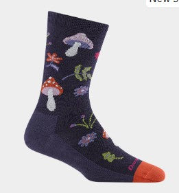 Darn Tough W's Shroom Bloom Crew LW Lifestyle Socks- Blackberry- L