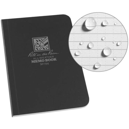 Rite in the Rain FIELD MEMO BOOK BLACK 3.5 X 5 - Black