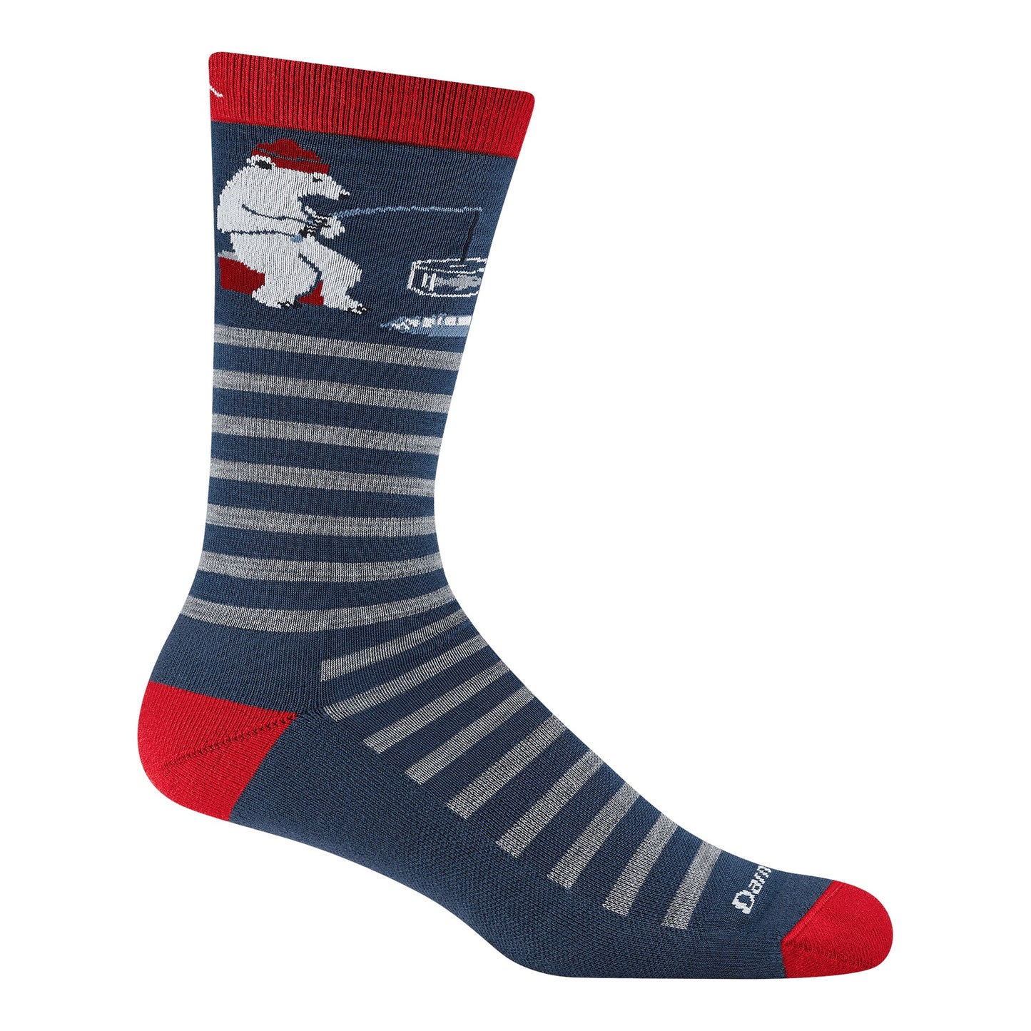 Darn Tough M's Wild Life Crew Lightweight Lifestyle Socks - Large- Polar Bear