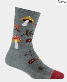 Darn Tough W's Shroom Bloom Crew Socks 6133-N, Seafoam, M
