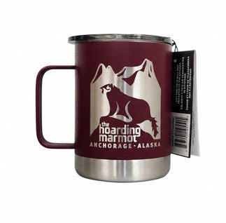 Rustic Maroon Fifty/Fifty 12oz Mug-Laser Etched with The Hoarding Marmot Logo