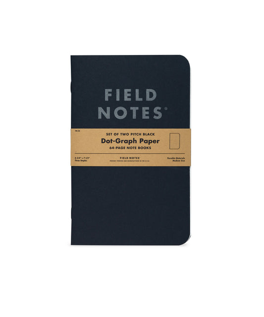 Field Notes Pitch Black Notebook - Ruled Paper 2-Pack