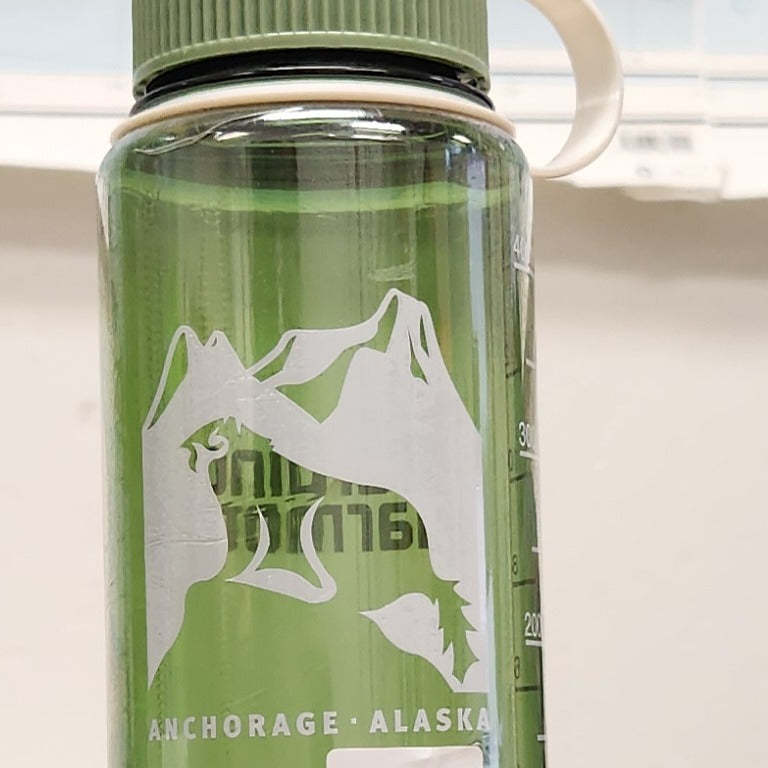Nalgene 16oz Wide Mouth Water Bottle Oil Green/White