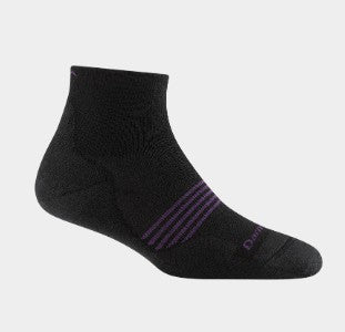 Darn Tough W's Element 1/4 LW Cush Running Socks- S Black