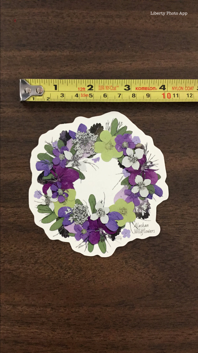 'Wildflower Wreath' Sticker - The Hoarding Marmot