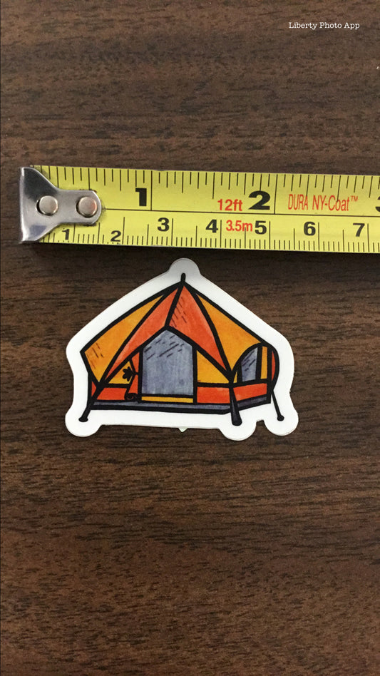 'Small Dome Tent' Sticker - The Hoarding Marmot